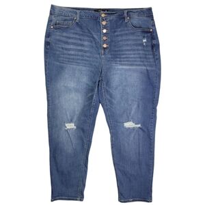 Stitch Star Womens Distressed Light Wash Faded Jeans Size 20